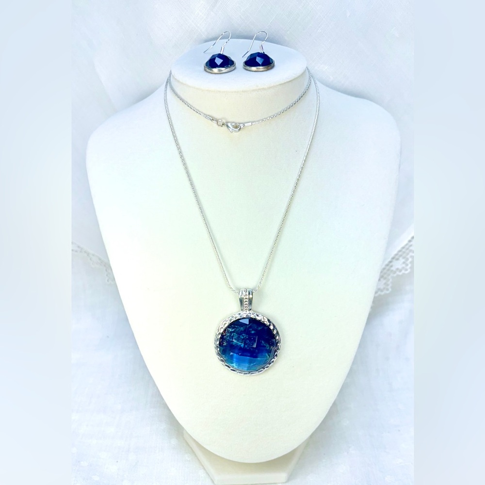 Women Jewelry Necklace Earring Set Labradorite Facsimile Outstanding Color